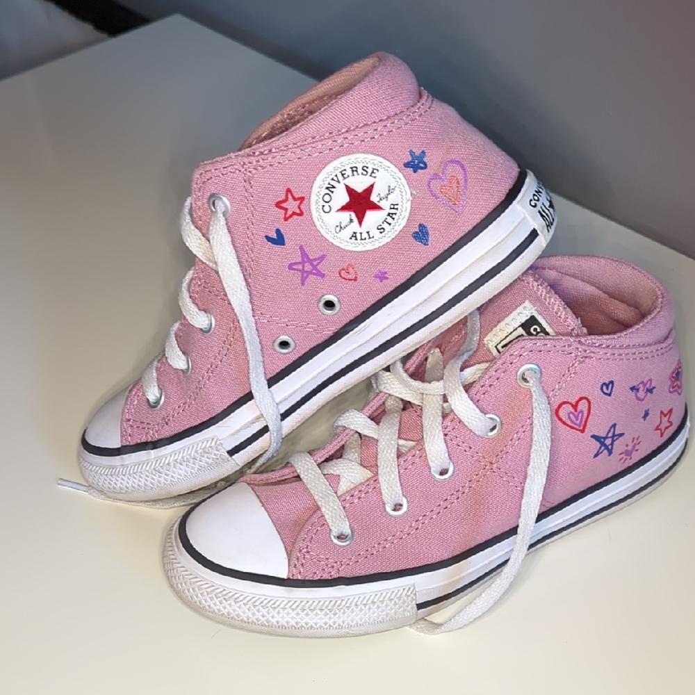 Converse Kids Pink High-Tops with Fun Accents